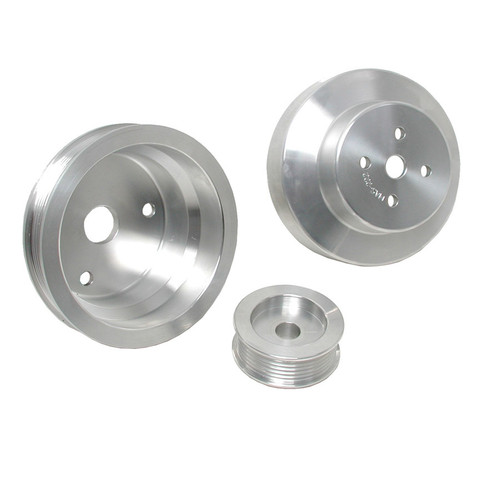 Pulley Kit - 6-Rib Serpentine - Aluminum - Polished - Small Block Chevy - GM Fullsize Truck 1988-95 - Kit Pulley Kit - 6-Rib Serpentine - Aluminum - Polished - Small Block Chevy - GM Fullsize Truck 1988-95 - Kit