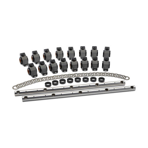 Rocker Arm - Shaft Mount - 1.6 Ratio - Roller Tip - Aluminum - Black Anodized - Small Block Mopar - Kit