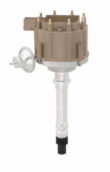 Distributor - Billet Performance Replacement - Magnetic Pickup - Vacuum Advance - HEI Style Terminal - Tan - Chevy V8 - Each