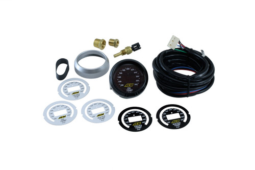 Water Temperature Gauge - 100-300 Degree F - Electric - Digital - 2-1/16 in Diameter - Black / White Face - Each