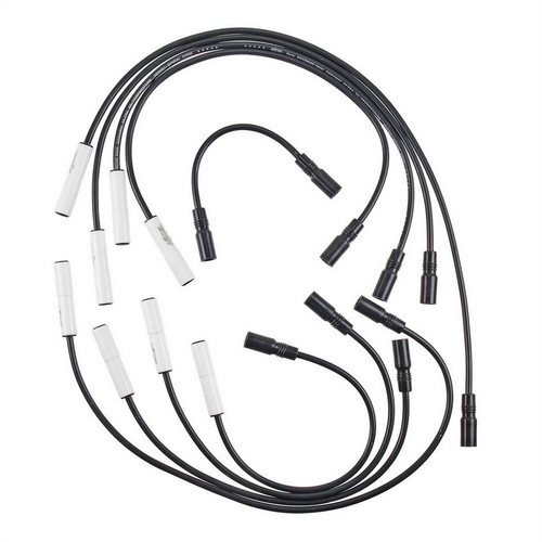 Spark Plug Wire Set - Extreme 9000 Ceramic - Spiral Core - 8 mm - Black - Factory Style Ceramic Plug Boots - Socket Style - Big Block Chevy - Kit