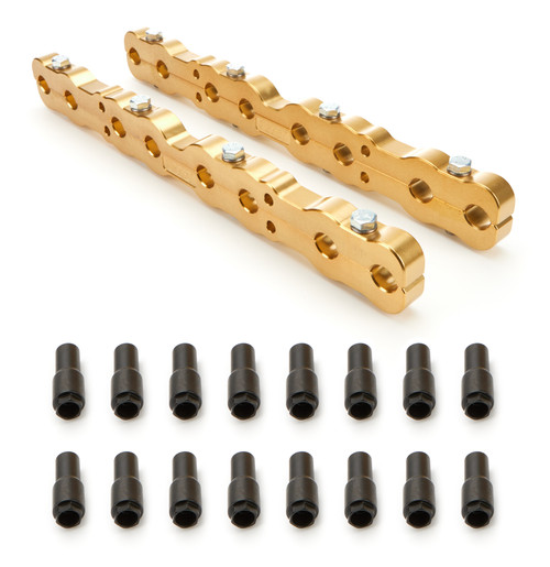 Rocker Arm Stud Girdle - 7/16-20 in Thread Studs - Polylocks - Aluminum - Gold Anodized - Dart Head - Small Block Chevy - Kit