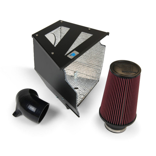 Air Induction System - Reusable Oiled Filter - Aluminum - Black Powder Coat - GM LS-Series - Chevy Impala / Monte Carlo 2005-09 - Kit