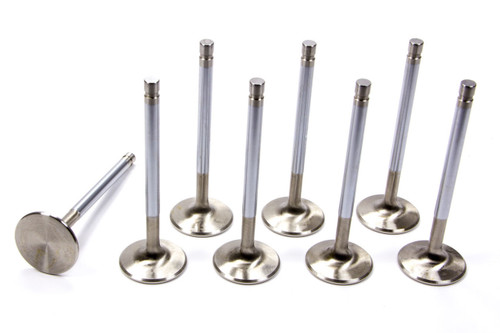 Exhaust Valve - 6000 Series - 1.650 in Head - 11/32 in Valve Stem - 5.060 in Long - Stainless - Ford Cleveland / Modified - Set of 8 Exhaust Valve - 6000 Series - 1.650 in Head - 11/32 in Valve Stem - 5.060 in Long - Stainless - Ford Cleveland / Modified - Set of 8