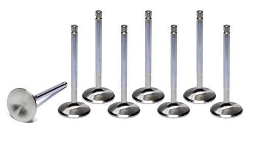 Exhaust Valve - 6000 Series - 1.810 in Head - 11/32 in Valve Stem - 4.930 in Long - Stainless - Mopar B / RB-Series - Set of 8