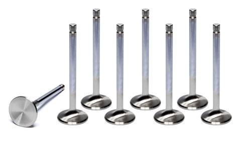 Exhaust Valve - 6000 Series - 1.550 in Head - 11/32 in Valve Stem - 4.910 in Long - Stainless - Small Block Chevy - Set of 8 Exhaust Valve - 6000 Series - 1.550 in Head - 11/32 in Valve Stem - 4.910 in Long - Stainless - Small Block Chevy - Set of 8