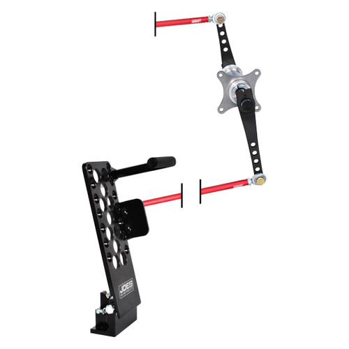 Pedal Assembly - Rectangle - Gas - Floor Mount - 2 Adjustable Stops - Bell Crank / Linkage / Pedal Included - Aluminum - Black Anodized - Kit