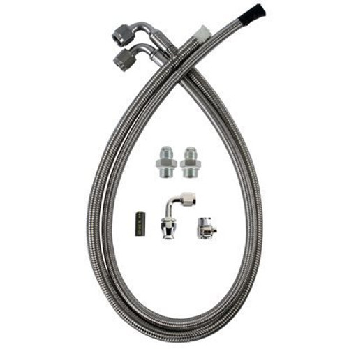 Power Steering Hose Kit - Reusable Ends - Braided Stainless - Ford Mustang Rack 1979-2004 - GM Type II Pumps - Kit