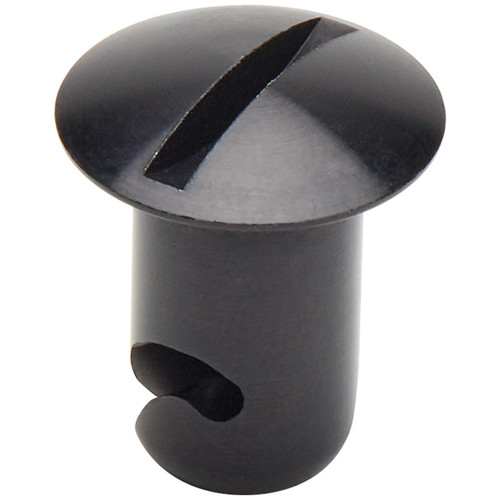 Quick Turn Fastener - Oval Head - Slotted - 7/16 x 0.600 in Body - Aluminum - Black Anodized - Set of 50