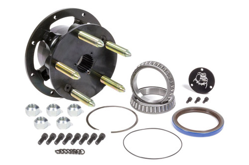 Wheel Hub - Rear - 5 x 5.00 Wheel - Bearings / Dust Cap / Hardware / Wheel Studs Included - Seals - Steel - Black Powder Coat - 2-7/8 in Smart Tube - Each