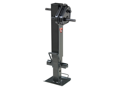 Trailer Jack - Bulldog Twin Cam HD - Manual - Sidewind - 12-1/2 in of Travel - 13-1/2 in Drop Leg Extension - 25000 lb Capacity - Crank Required - Steel - Black Powder Coat - Each