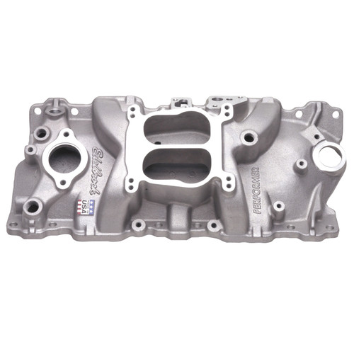 Intake Manifold - Spread / Square Bore - Dual Plane - Aluminum - Natural - Small Block Chevy - Each
