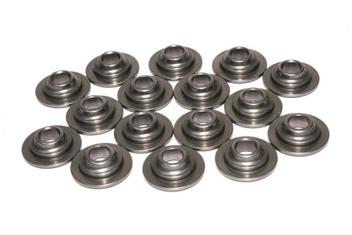 Valve Spring Retainer - 10 Degree - 0.730 in / 0.466 in OD Steps - 1.185 in Single Spring - Steel - Set of 16