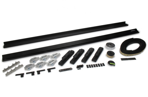 Bed Rack Rails - Elevate - 56 in Bed - T-Slot - Aluminum - Black Powder Coat - Elevate Bed Rack - Kit