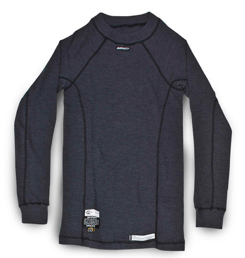 Underwear Top - SFI 3.3 - Long Sleeve - Crew Neck - Nomex - Black - Medium - Each