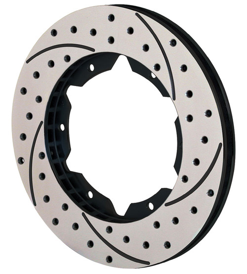 Brake Rotor - SRP - Passenger Side - Directional / Drilled / Slotted - 11.000 in OD - 0.810 in Thick - 6 x 6.250 in Bolt Pattern - Iron - Black Paint - Each