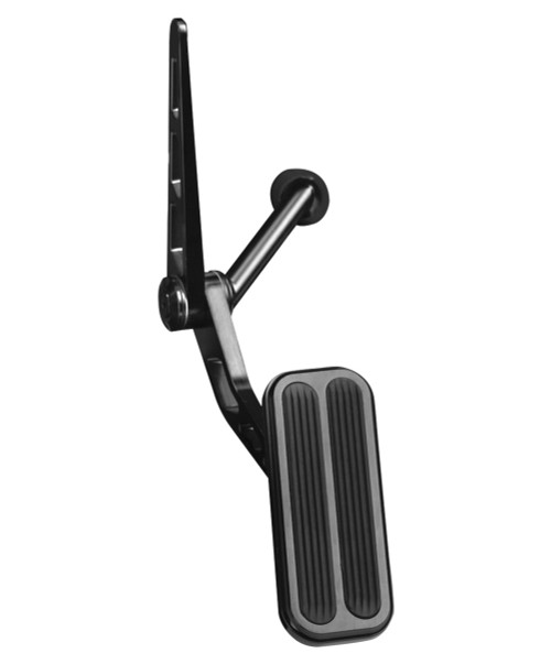 Pedal Assembly - Gas - Firewall Mount - Rubber Pads - Aluminum - Black Anodized - Chevy Fullsize Car 1955-57 - Each