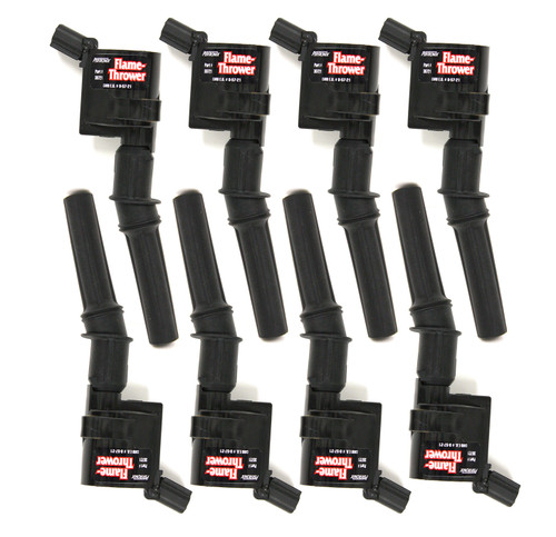 Ignition Coil Pack - Flame Thrower - Coil-On-Plug - Black - Ford Modular - Set of 8