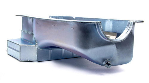 Engine Oil Pan - Road Race - Rear Sump - 8 qt - 7 in Deep - Steel - Zinc Plated - Small Block Ford - Each