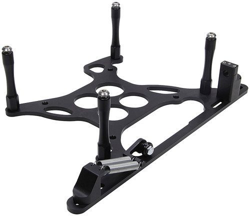 Scoop Tray Mount - Hardware Included - Aluminum - Black Anodized - Square Bore Carburetors - Each