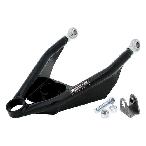 Control Arm - Adjustable - Tubular - Round Tube - 3/4 in Rod End - Passenger Side - Lower - Press-In Ball Joint - Steel - Black Powder Coat - GM A-Body 1964-72 - Each