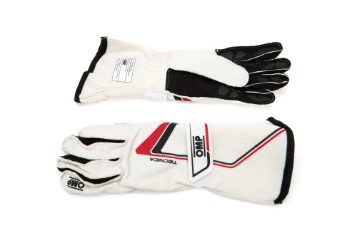 Driving Gloves - Tecnica - FIA Approved - Double Layer - Fire Retardant Fabric - White - Small - Pair