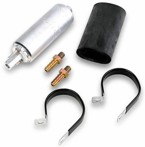 Fuel Pump - Electric - In-Line - 43 gph at 15 psi - 3/8 in Hose Barb Inlet / Outlet - Silver - Gas - Each