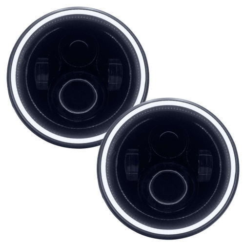Headlight - 7 in OD - LED - Plastic - Clear - Jeep Wrangler JK / JL 2007-19 - Pair Headlight - 7 in OD - LED - Plastic - Clear - Jeep Wrangler JK / JL 2007-19 - Pair