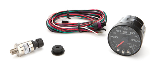 Oil Pressure Gauge - Spek Pro - 0-120 psi - Electric - Analog - Full Sweep - 2-1/16 in Diameter - Black Face - Each