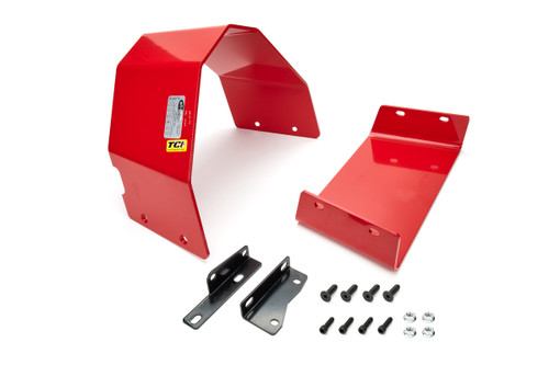 Automatic Transmission Shield - SFI 4.1 - Aluminum - Red Powder Coat - Torqueflite 727 - Kit