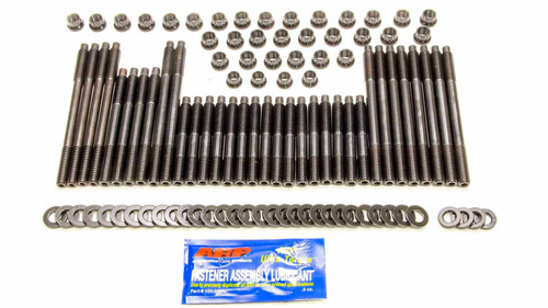 Cylinder Head Stud Kit - 3/8 in Studs - 12 Point Nuts - Chromoly - Black Oxide - Aftermarket Head - Small Block Chevy - Kit