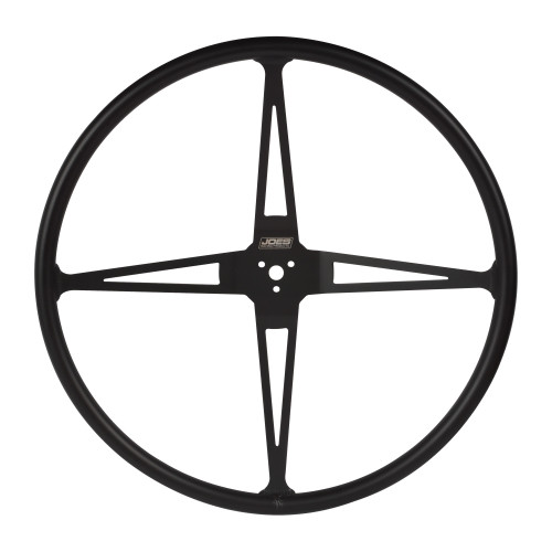 Steering Wheel - Pit Steering - 24 in Diameter - 4 in Dish - 4-Spoke - Aluminum - Black Powder Coat - Each