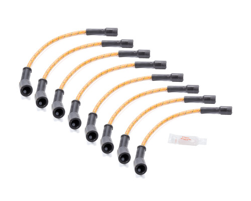 Spark Plug Wire Set - Spiral Core - 7.8 mm - Lacquer Covered Cotton Braid - Black / Orange / Red - Straight Boots - Socket Style - GM LS-Series - Kit