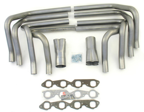 Headers - 2 in Primary - 3-1/2 in Collector - Steel - Natural - Big Block Chevy - Kit