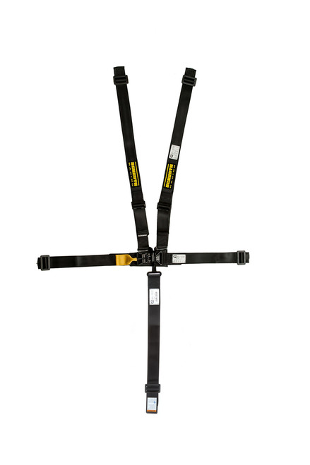 Harness - 5 Point - Latch and Link II - SFI 16.1 - Left Side Pull Up Adjust - Wrap Around - Individual Harness - Black - Kit