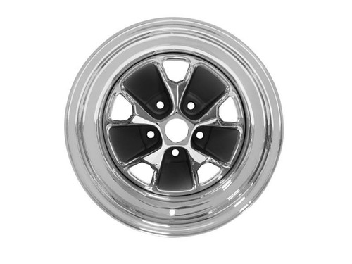 Wheel - Classic Style - 14 x 7 in - 4.000 in Backspace - 5 x 4.50 in Bolt Pattern - Steel - Charcoal / Chrome - Each