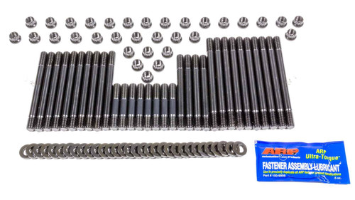 Cylinder Head Stud Kit - 12 Point Nuts - Chromoly - Black Oxide - Aftermarket Head - 10 in Long Exhaust Studs - Big Block Chevy - Kit