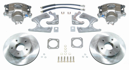 Brake System - Disc Conversion - Rear - 1 Piston Caliper - 11.000 in Rotor - Offset Hat - Iron - Natural - Dana 60 / Mopar 8.75 in - Kit