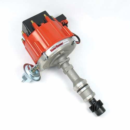 Distributor - Flame-Thrower Street / Strip - Magnetic Pickup - Vacuum Advance - HEI Style Terminal - Red - Oldsmobile V8 - Each