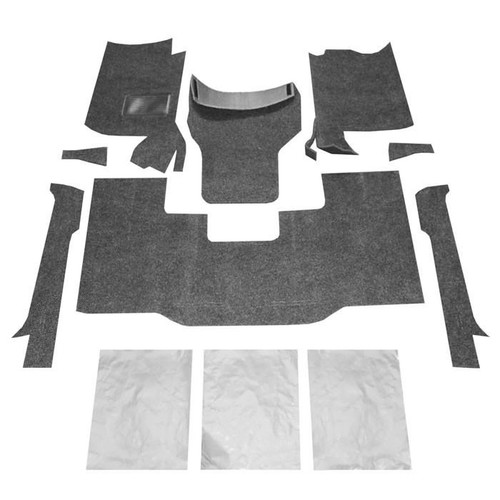 Bed Mat - BedRug Jeep Floor Liner - Hook and Loop Fastener - Heat Shields Included - Composite - Black - Jeep CJ7 / Wrangler YJ 1976-95 - Kit
