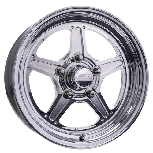 Wheel - Street Lite - 15 x 3.5 in - 1.750 in Backspace - 5 x 4.75 in Bolt Pattern - Aluminum - Polished / Machined Center - Polished Lip - Each