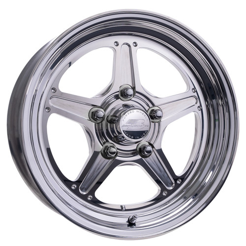 Wheel - Street Lite - 15 x 4 in - 2.250 in Backspace - 5 x 4.75 in Bolt Pattern - Aluminum - Polished / Machined Center - Polished Lip - Each