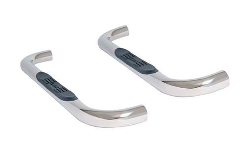 Step Bars - 3 in OD Bent - Mount Kit Included - Stainless - Polished - Standard Cab - GM Fullsize SUV / Truck 1999-2019 - Pair