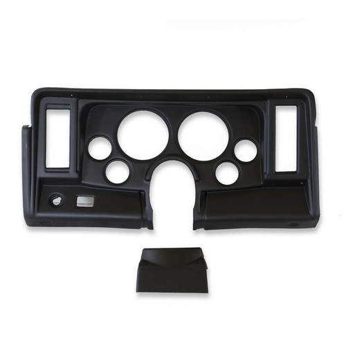 Dash Panel - Gauge Works - Four 2-1/16 in Holes - Two 5 in Holes - Plastic - Black - GM X-Body 1969-76 - Each
