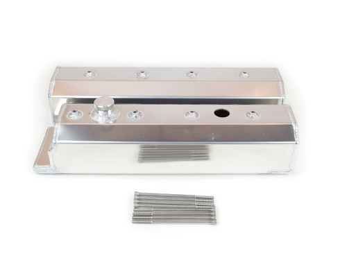 Valve Cover - Tall - PCV Port - Billet Fill Cap - Hardware Included - Fabricated Aluminum - Center Bolt - Small Block Chevy - GM Y-Body 1992-96 - Pair Valve Cover - Tall - PCV Port - Billet Fill Cap - Hardware Included - Fabricated Aluminum - Center Bolt - Small Block Chevy - GM Y-Body 1992-96 - Pair