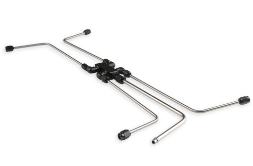 Steam Vent Hose - 3 AN Female - 1/4 in and 3/16 in Tube Diameter - Stainless - Aluminum - Black Anodized - GM LS-Series - Kit