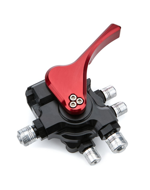 Wing Valve - SR2 - Hydraulic Adjustment - Aluminum - Black / Red Anodized - Sprint Car - Each