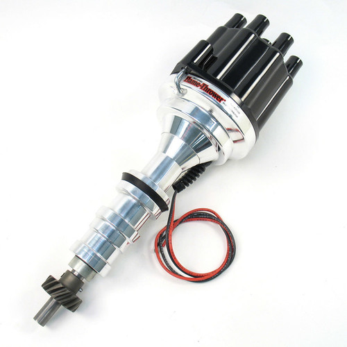 Distributor - Flame-Thrower Plug N Play Billet - Magnetic Pickup - Mechanical Advance - Socket Style - Black - Ford FE-Series - Each