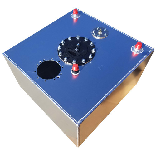 Fuel Cell - 15 gal - 20 in Wide x 18 in Deep x 10 in Tall - 8 AN Male Return - 8 AN Male Vent - Aluminum - Natural - Each