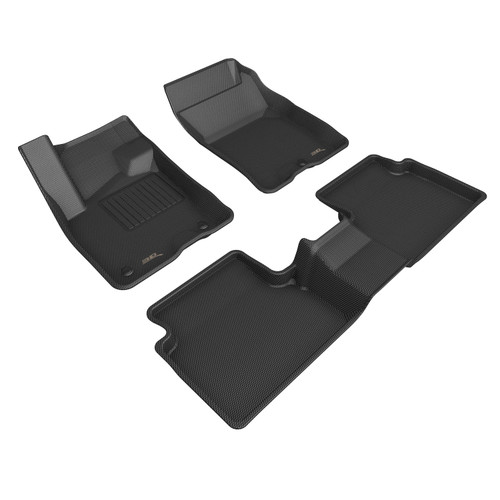 Floor Liner - Kagu - Front / Rear - Plastic - Black / Textured - Ford Midsize SUV 2021-22 - Kit